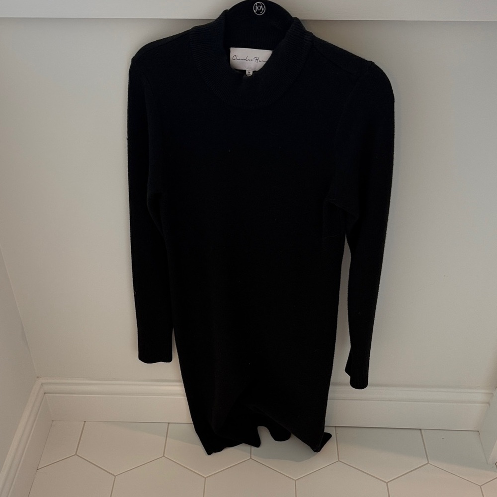 Charles Henry Black Long Sleeve Sweater Dress